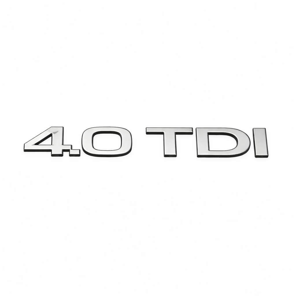 4.0 TDI Audi markalı, krom renkli yazı. Ölçü: 145x20 mm. Krom Bagaj Yazısı Audi Uyumlu