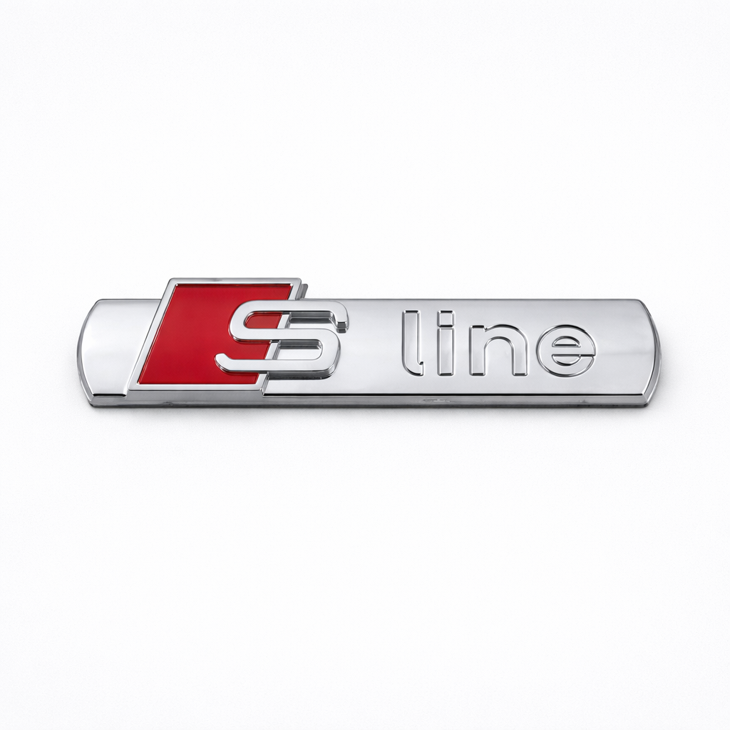 S Line Krom Kırmızı Bagaj Yazısı Audi Uyumlu