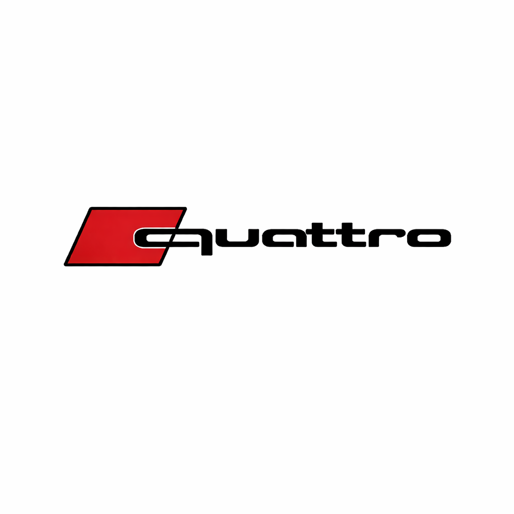 Quattro Küçük varyant Siyah Kırmızı Bagaj Yazısı Audi Uyumlu