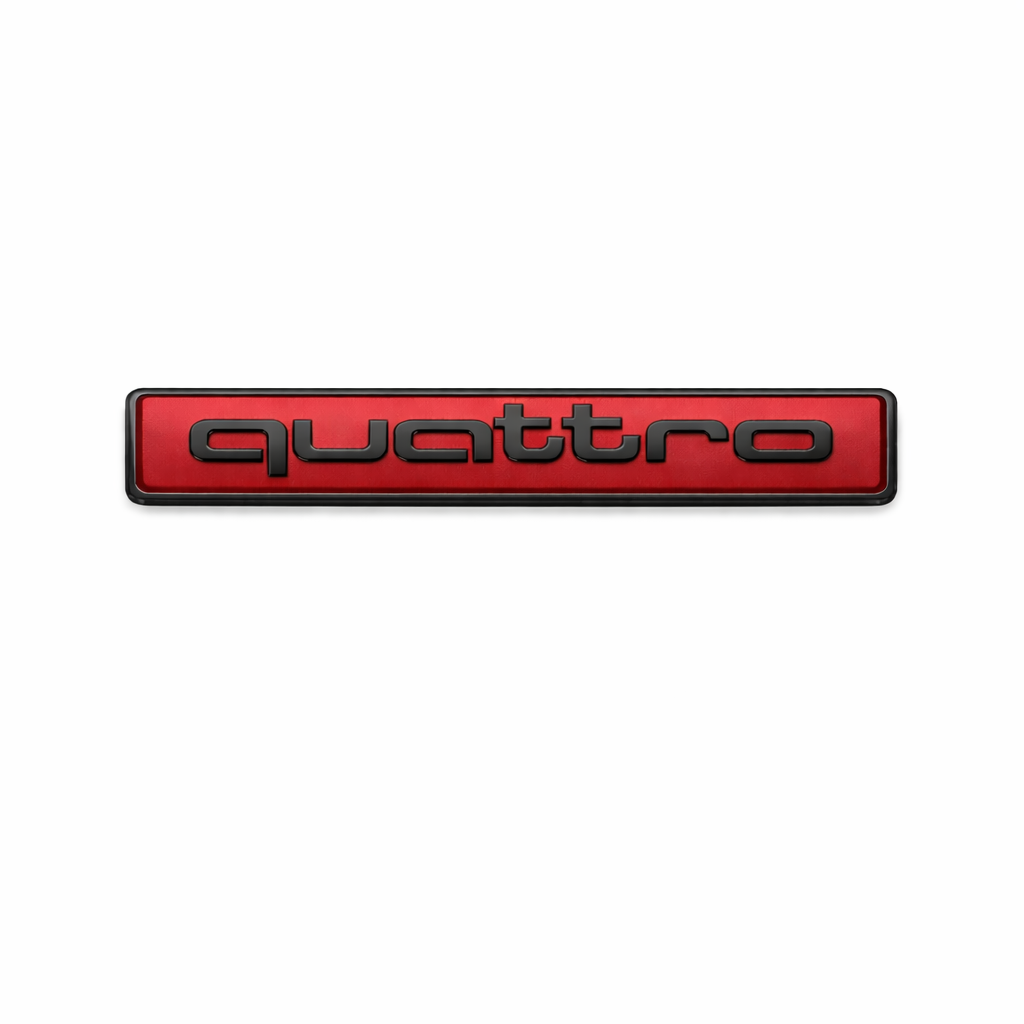 Quattro Siyah Kırmızı Bagaj Yazısı Audi Uyumlu