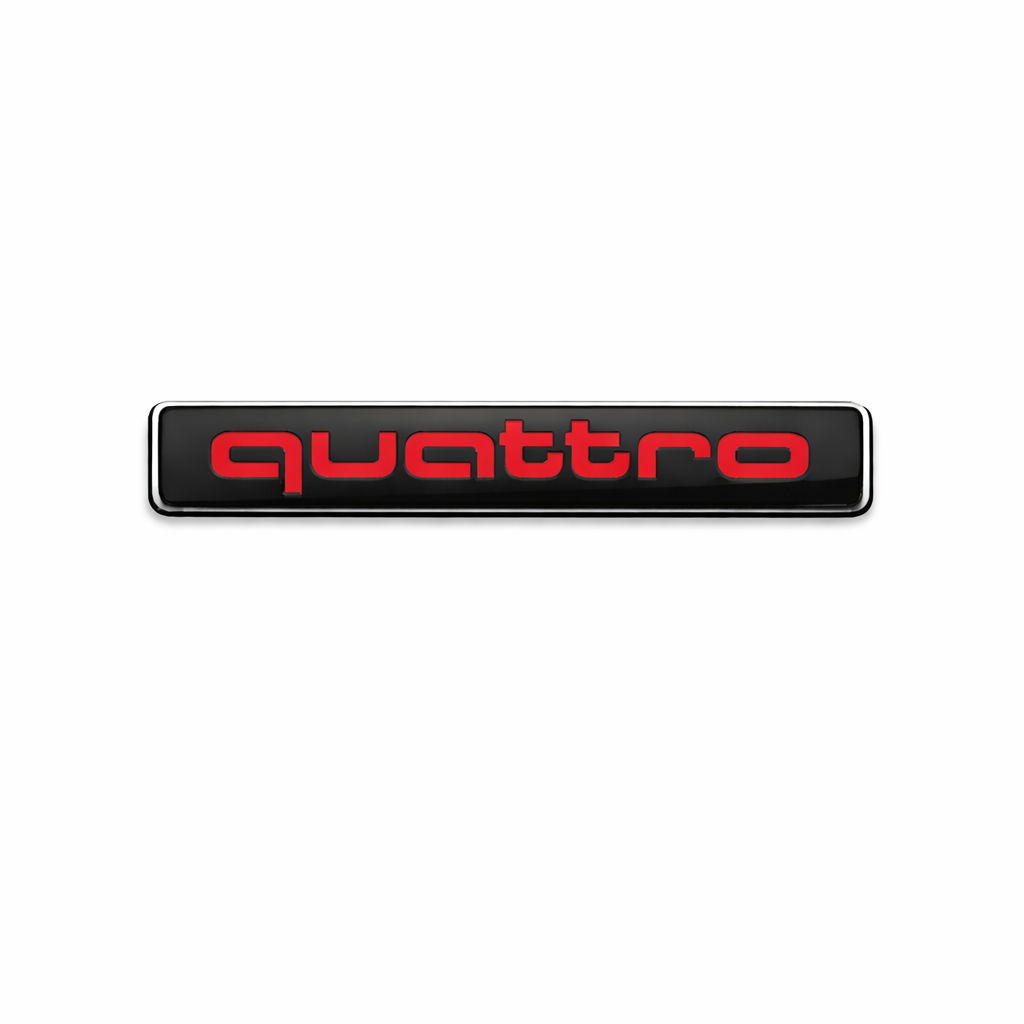 Quattro Küçük varyant Siyah Kırmızı Bagaj Yazısı Audi Uyumlu