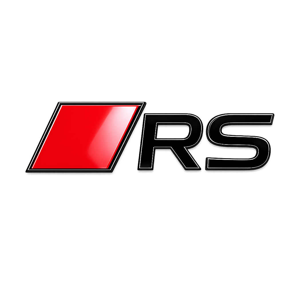 RS3 Kırmızı bayraklı, 2024-2025 Siyah Kırmızı Bagaj Yazısı Audi Uyumlu