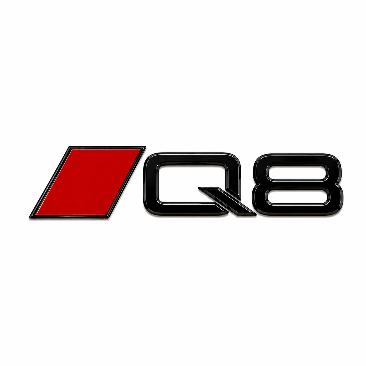 Q8 Kırmızı bayraklı Siyah Kırmızı Bagaj Yazısı Audi Uyumlu
