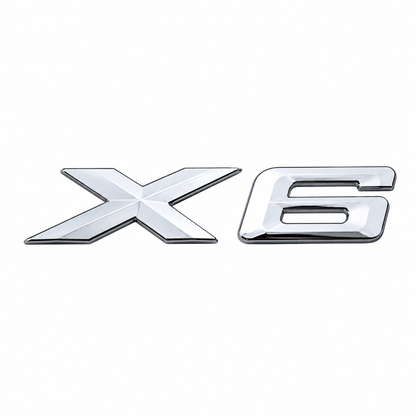 X6 Küçük varyant, 140x32 ölçü Krom Bagaj Yazısı BMW Uyumlu