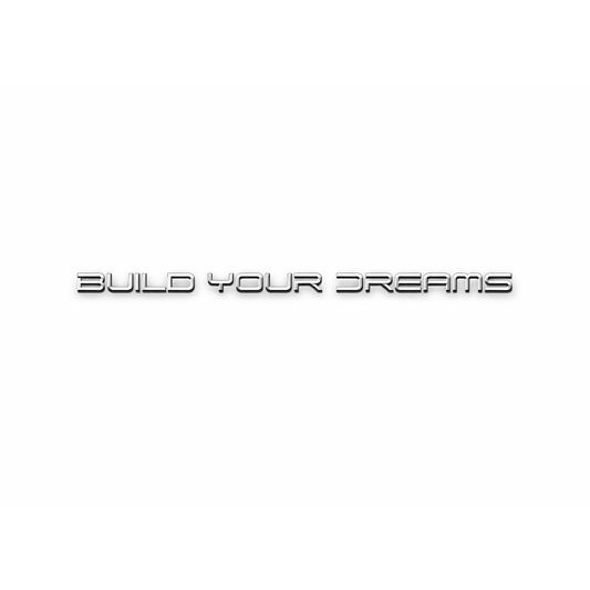 Build Your Dreams Küçük Krom Bagaj Yazısı Byd Uyumlu