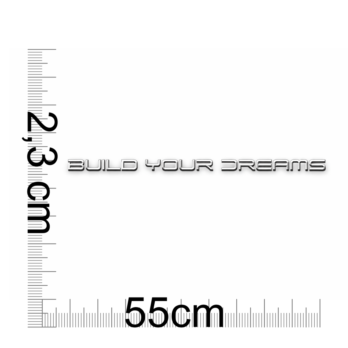 Build Your Dreams Büyük Krom Bagaj Yazısı Byd Uyumlu