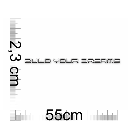Build Your Dreams Büyük Krom Bagaj Yazısı Byd Uyumlu