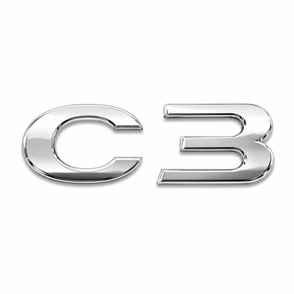 C3 Krom Bagaj Yazısı Citroen Uyumlu