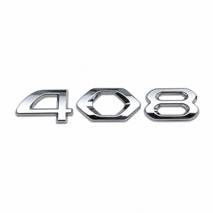 408 Büyük, ön kullanım için; Y.M. Krom Araç Yazısı Peugeot Uyumlu
