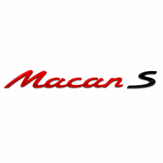 Macan S Siyah Kırmızı Bagaj Yazısı Porsche Uyumlu
