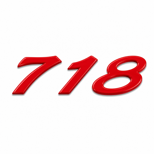 718 Kırmızı Bagaj Yazısı Porsche Uyumlu