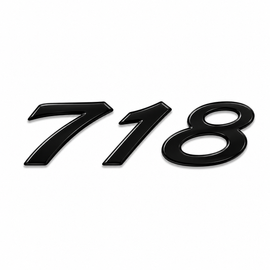 718 Siyah Bagaj Yazısı Porsche Uyumlu