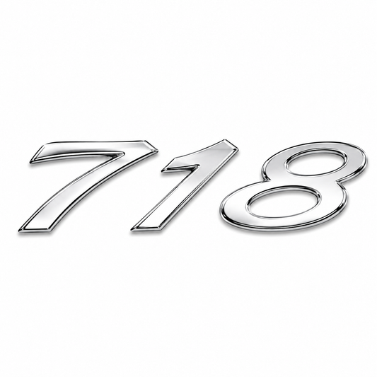 718 Krom Bagaj Yazısı Porsche Uyumlu