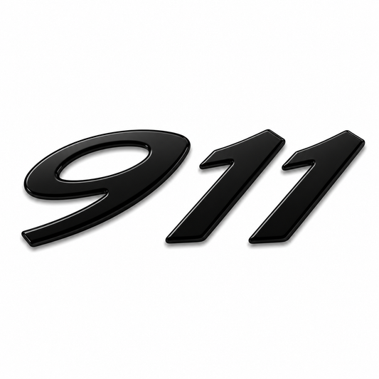 911 Siyah Bagaj Yazısı Porsche Uyumlu