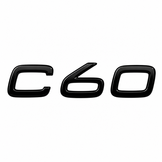 C60 Siyah renk, 130x30 ölçü. Siyah Bagaj Yazısı Volvo Uyumlu
